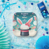 可愛クールいバニーパーティー魔法ショー1st誕生日 ペーパープレート (パーティー)