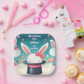 可愛クールいバニーパーティー魔法ショー1st誕生日 ペーパープレート (パーティー)