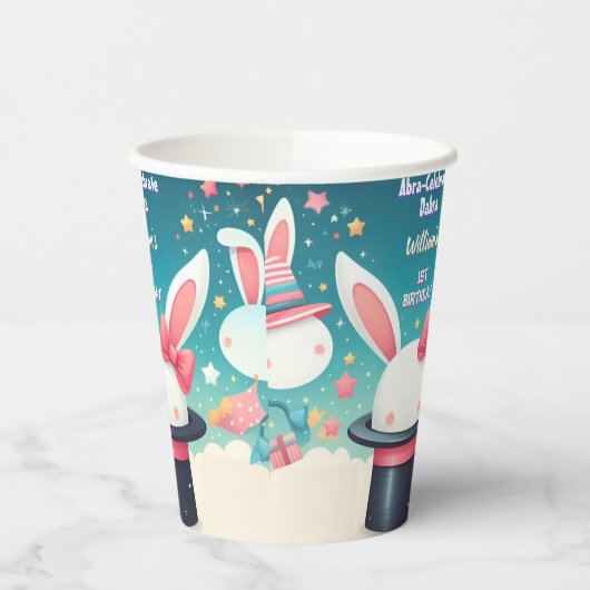 可愛クールいバニーパーティー魔法ショー1st誕生日 紙コップ (左)