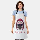 可愛クールいパグ エプロン (着用した状態)