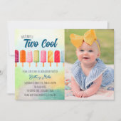 可愛クールいポッピックス第2誕生日写真 招待状 (正面)