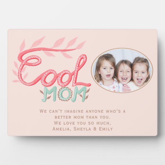 可愛クールい母の手レタリング母の日写真 フォトプラーク (正面)