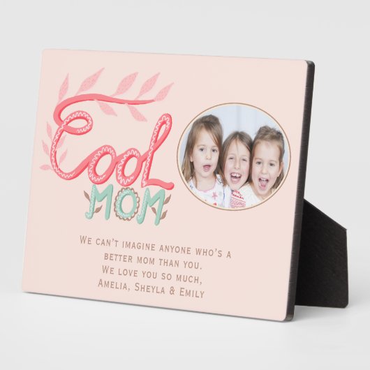可愛クールい母の手レタリング母の日写真 フォトプラーク (側面)