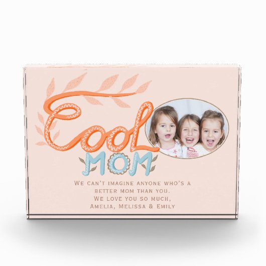 可愛クールい母の手レタリング母の日 フォトブロック (正面)