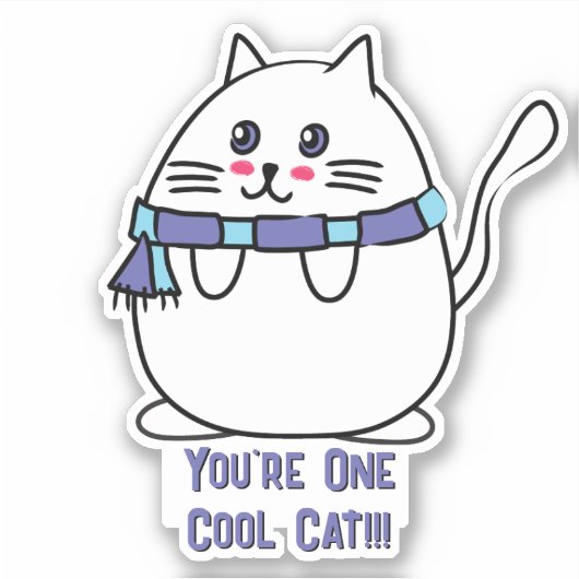 可愛クールい猫漫画おもしろいかわいい猫好き シール (正面)