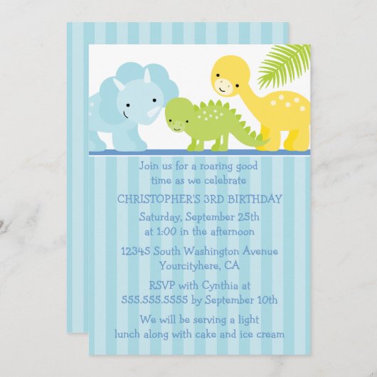 可愛クールい男の子の誕生日パーティーの招待状 招待状 (正面/裏面)