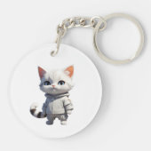 可愛クールらしい猫イラストレーション キーホルダー (裏面)