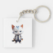 可愛クールらしい猫イラストレーション キーホルダー (裏面)