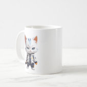 可愛クールらしい猫イラストレーション コーヒーマグカップ (正面左)