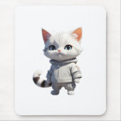 可愛クールらしい猫イラストレーション マウスパッド (正面)