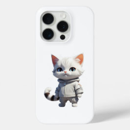可愛クールらしい猫イラストレーション iPhone 15 PROケース