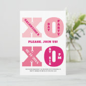 可愛グラデーションいピンクHOOガレンティンの日パーティー 招待状 (スタンド正面)