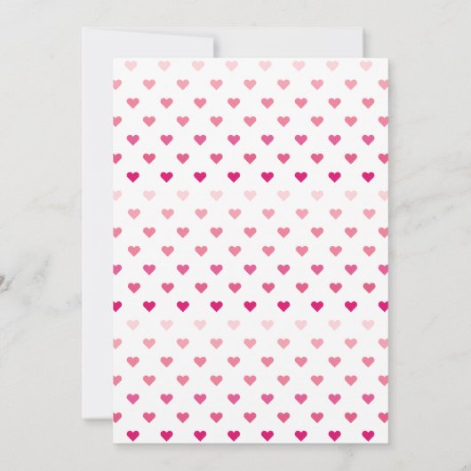 可愛グラデーションいピンクHOOガレンティンの日パーティー 招待状 (裏面)