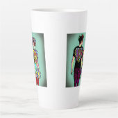 可愛グランジい男とかわいらしパンク女の子が手を握り カフェラテマグ (正面)