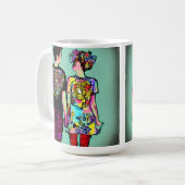 可愛グランジい男とかわいらしパンク女の子が手を握り コーヒーマグカップ (正面左)