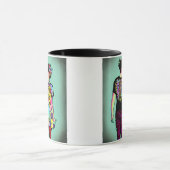 可愛グランジい男とかわいらしパンク女の子が手を握り マグカップ (中央)