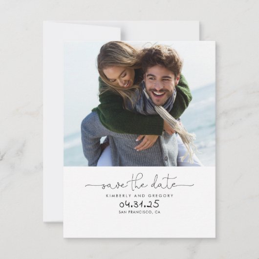 可愛シンプルいエレガント写真を保存 セーブザデート (正面)