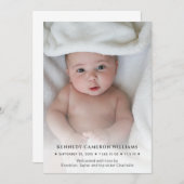 可愛シンプルいカスタムベビー誕生 案内状 (正面/裏面)