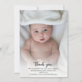 可愛シンプルいカスタム新生児写真サンキュー サンキューカード (正面)