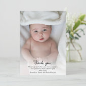 可愛シンプルいカスタム新生児写真サンキュー サンキューカード (スタンド正面)