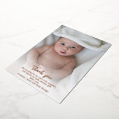 可愛シンプルいカスタム新生児写真サンキュー 箔招待状 (回転した状態)