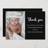 可愛シンプルいカスタム新生児生まれたばかりのシャワー サンキューカード (正面/裏面)