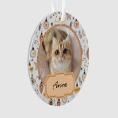 可愛シンプルいクリスマスカスタム休暇cat写真 オーナメント (正面)