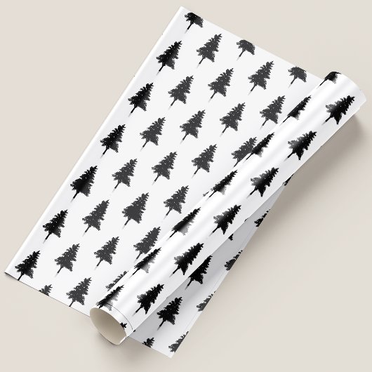 可愛シンプルいクリスマスツリー ラッピングペーパー