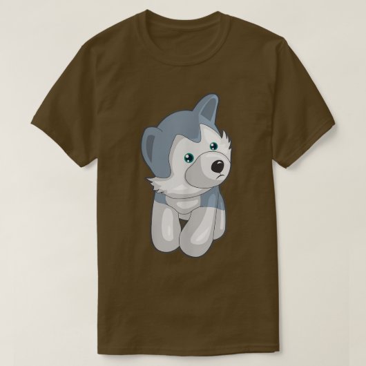 可愛シンプルいグレーの犬の衣装 Tシャツ (デザイン正面)