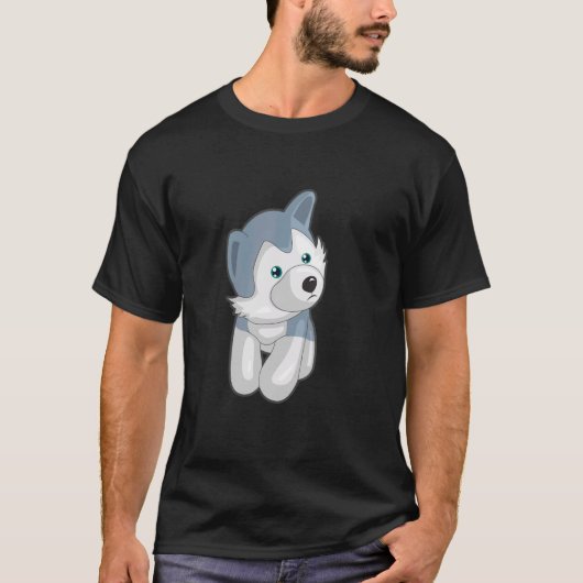 可愛シンプルいグレーの犬の衣装 Tシャツ (正面)