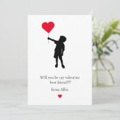 可愛シンプルいスクールキッズモダンバレンタイン シーズンカード (スタンド正面)