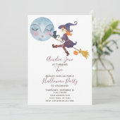 可愛シンプルいハロウィーンウィッチチャイルドの2歳の誕生日 招待状 (スタンド正面)