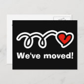 可愛シンプルいハートデザイン付き引越しはがき 案内ポストカード (正面/裏面)