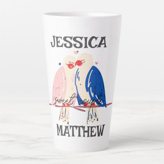 可愛シンプルいバエレガントレンタイン、カップルに甘い カフェラテマグ (正面)