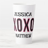 可愛シンプルいバエレガントレンタイン、カップルに甘い カフェラテマグ (正面)