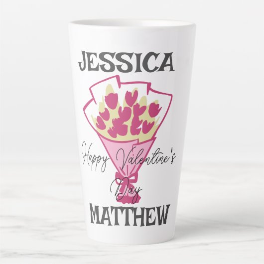 可愛シンプルいバエレガントレンタイン、カップルに甘い カフェラテマグ (正面)