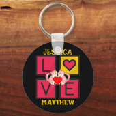 可愛シンプルいバエレガントレンタイン、カップルに甘い キーホルダー (正面)