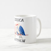 可愛シンプルいバエレガントレンタイン、カップルに甘い コーヒーマグカップ (正面右)