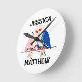 可愛シンプルいバエレガントレンタイン、カップルに甘い ラウンド壁時計 (傾斜)