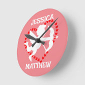 可愛シンプルいバエレガントレンタイン、カップルに甘い ラウンド壁時計 (傾斜)