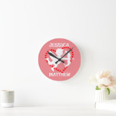 可愛シンプルいバエレガントレンタイン、カップルに甘い ラウンド壁時計 (ホーム)