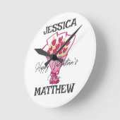 可愛シンプルいバエレガントレンタイン、カップルに甘い ラウンド壁時計 (傾斜)