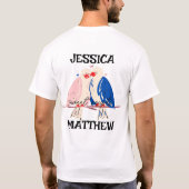 可愛シンプルいバエレガントレンタイン、カップルに甘い Tシャツ (裏面)