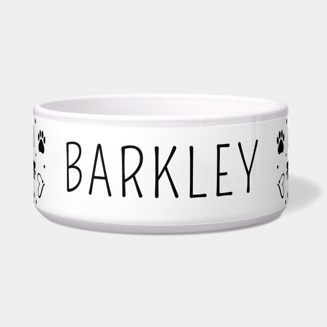 可愛シンプルいパーソナライズされたフードウォーター犬 ボウル (正面)