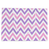 可愛シンプルいピンクと紫の幾何学模様 ラージペーパーバッグ (裏面)