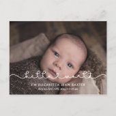 可愛シンプルいフォントハロー世界誕生のお知らせ ポストカード (正面)