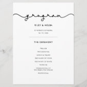 可愛シンプルいフォント結婚式 プログラム (正面)