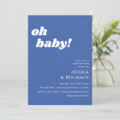 可愛シンプルいフランスの青あモダンあ赤ちゃんシャワー 招待状 (スタンド正面)