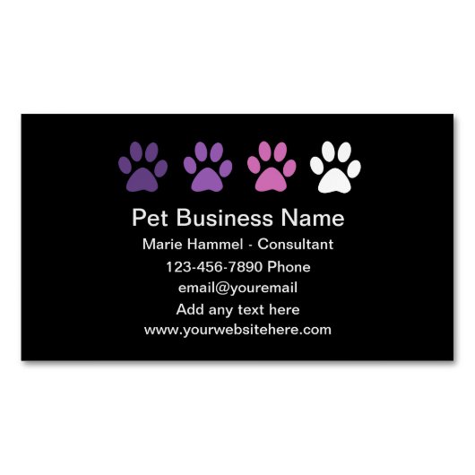 可愛シンプルいペットサービス磁気ビジネスカード マグネット名刺 (正面)