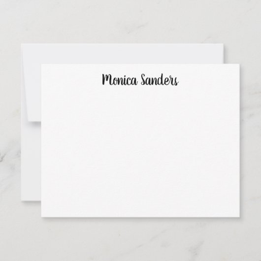 可愛シンプルいモダンよくはしゃぐカジュアルBlack Script ノートカード (正面)